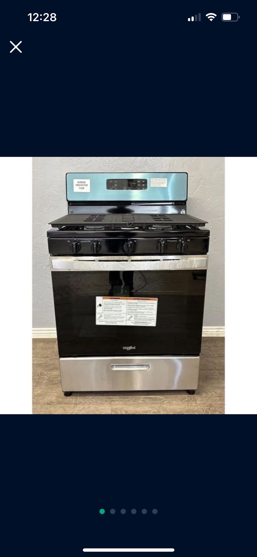 BRAND NEW OPEN BOX! Whirlpool 5.1 Cu. Ft. Gas Range WFG505M0MS0