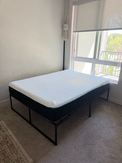 Full Size Mattress + Metal Bed Frame