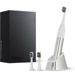 Allegro Luxury Premium Polished Metal Sonic Toothbrush M1, Silver White