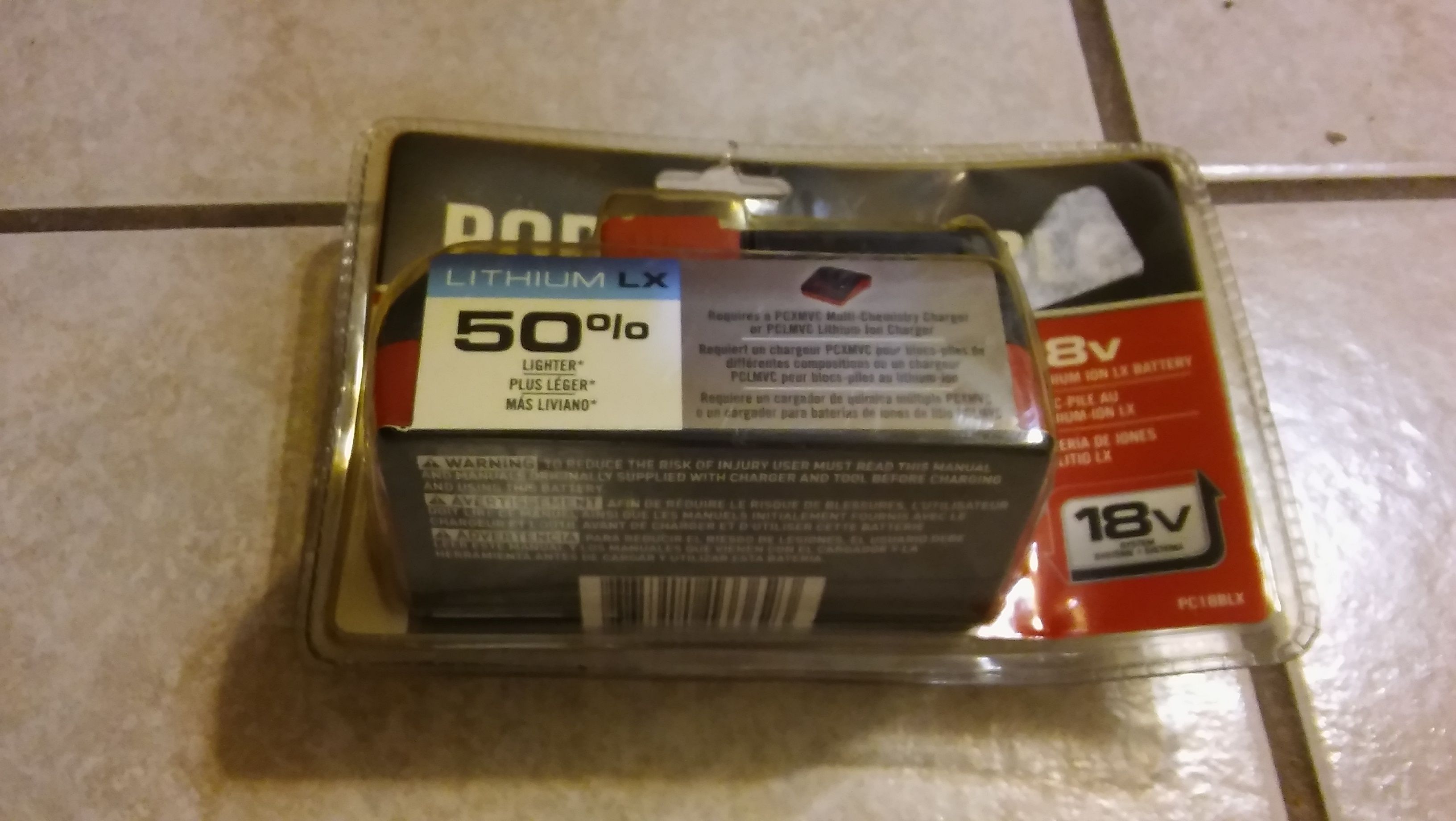 Porter-Cable PC18BLX 18-Volt Lithium-Ion Cordless LX Replacement Battery Pack