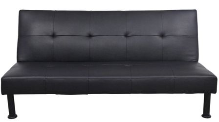 $60🪑🛏️ Modern Faux Leather Living Room Sofabed Foldable Futon Couch Sleeper Sofa Bed US.     