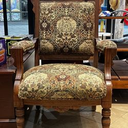 Antique Wooden Tapestry Chair