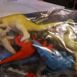 Bag Of Vintage Little Dinosaur Toys