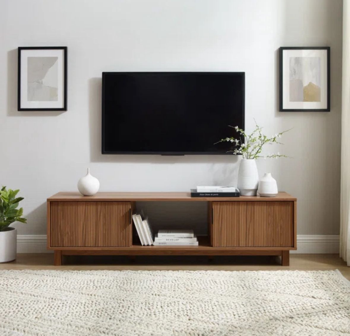 Scandinavian Mid Century Wood TV Stand 