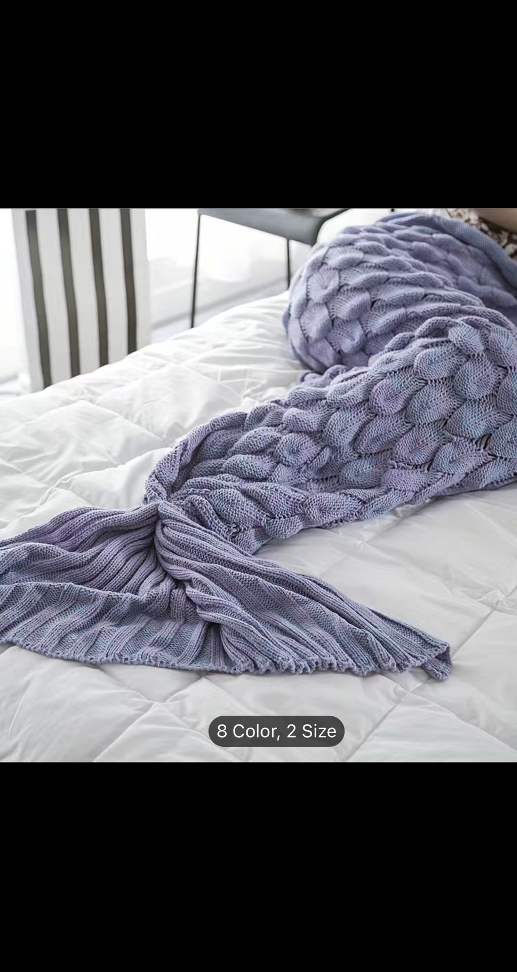 Mermaid Tail Knitted Blanket