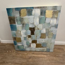 Art Work Teal And Gold