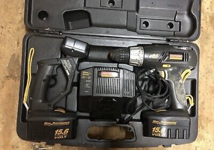 Craftsman 15.6 Volt Drill, light, charger and 2 batteries