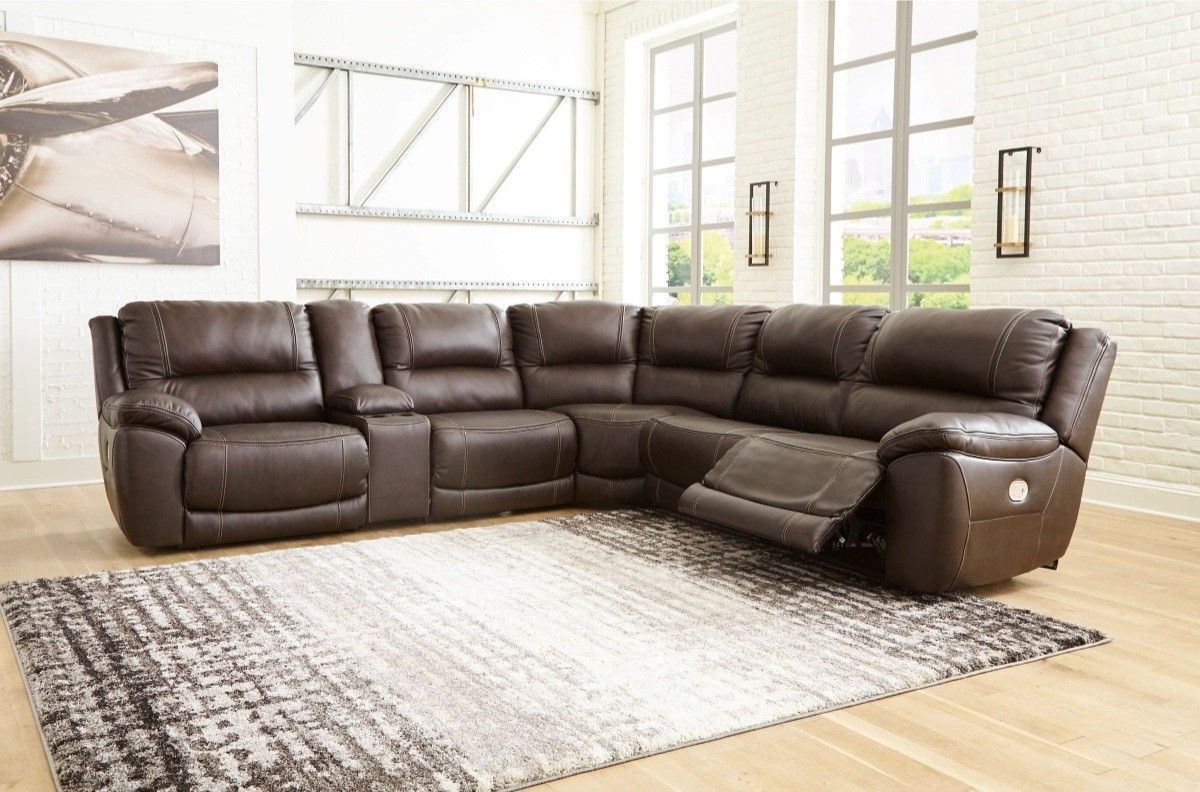 Black 6 Seat Reclining Sectional