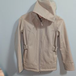 Small Free Country Women's Gray Fleece Lined Hooded Jacket Size SMALL Zip Pockets