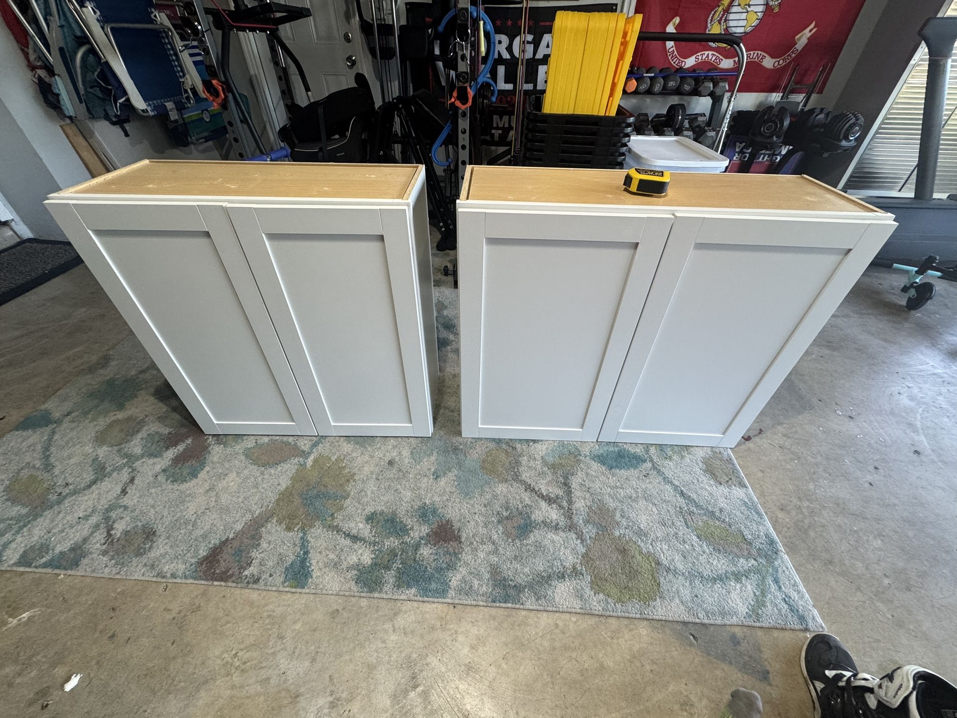 White Kitchen Cabinet Storage Garage, Laundry Room
