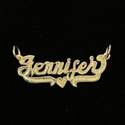 $200 Jennifer Yellow Gold Name Plate