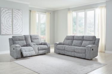 LIGHT GREY RECLINING SOFA SET