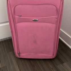 Pink Suitcase Checked Luggage 