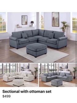 Sectional with ottoman set