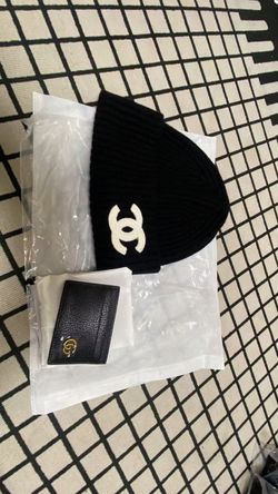 Chanel Black Knit Beanie Hat