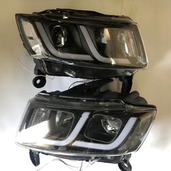 14-16 Jeep Grand Cherokee LED DRL Projector Headlights Luces Focos Micas Faros Faroles Headlamps