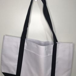 Heavy Canvas Twill Two Tone Shopping Tote Bag