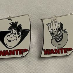 2 Disney Pins - Queen Of Hearts Ursula