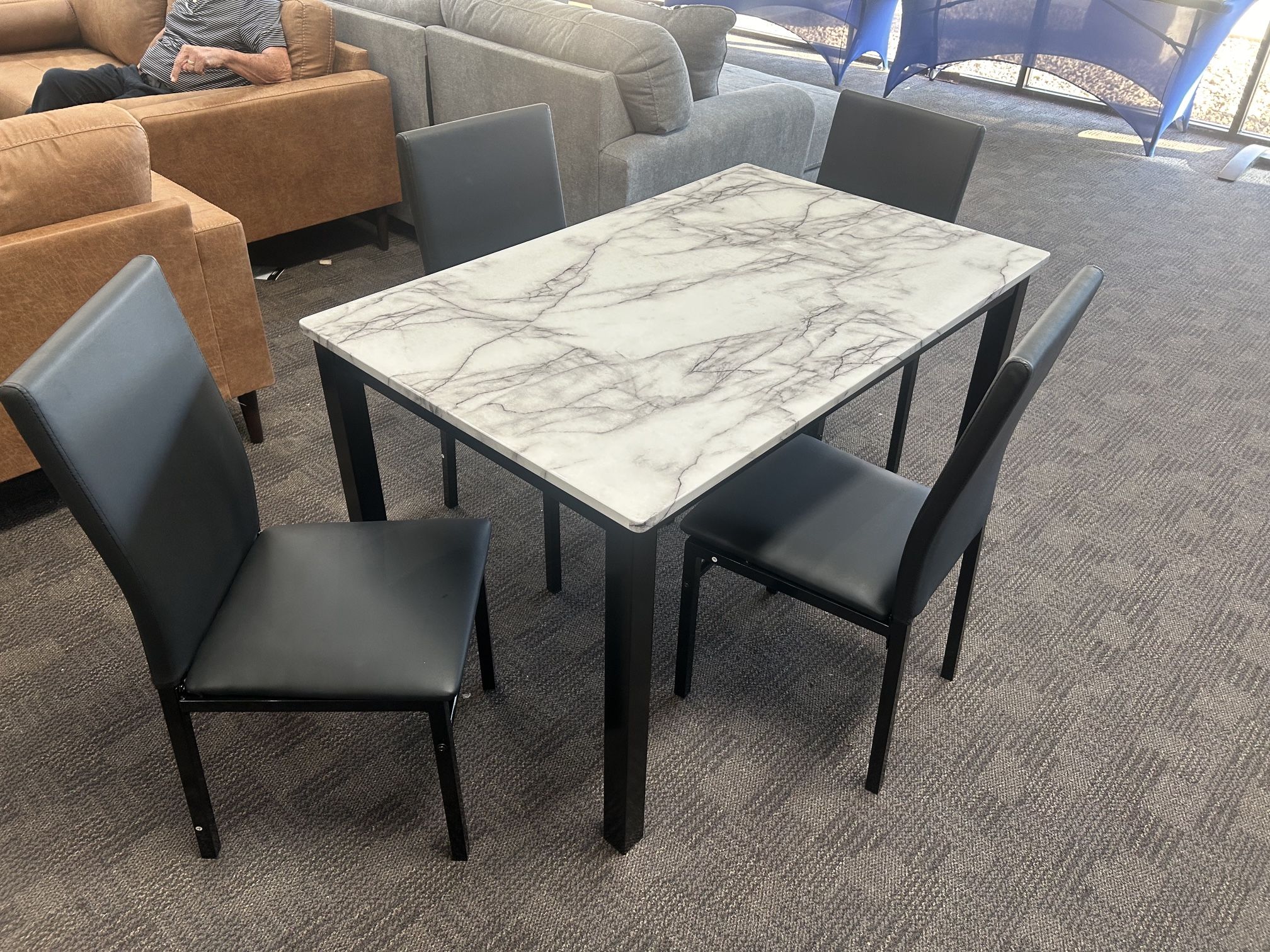 Black And White Dining Table Set