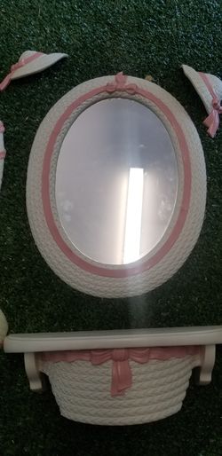 Vintage girls mirror set