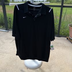 Nike Team Black Polo Shirt XL Fit Dry Nwt