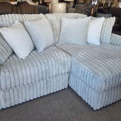 Light Grey Sectional Polyester Fabric New