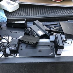 A Bunch Of Computer Docks N Wi-Fi 