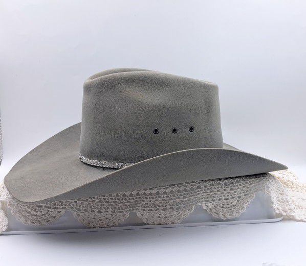Vintage Resistol 4x Beaver Cowboy Hat Grey