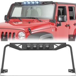 Yzona Front Madmax Roof Sun Visor Cowl Body Armor Compatible With 2007-2018 Jeep Wrangler JK JKU Unlimited Xbwfc-0006