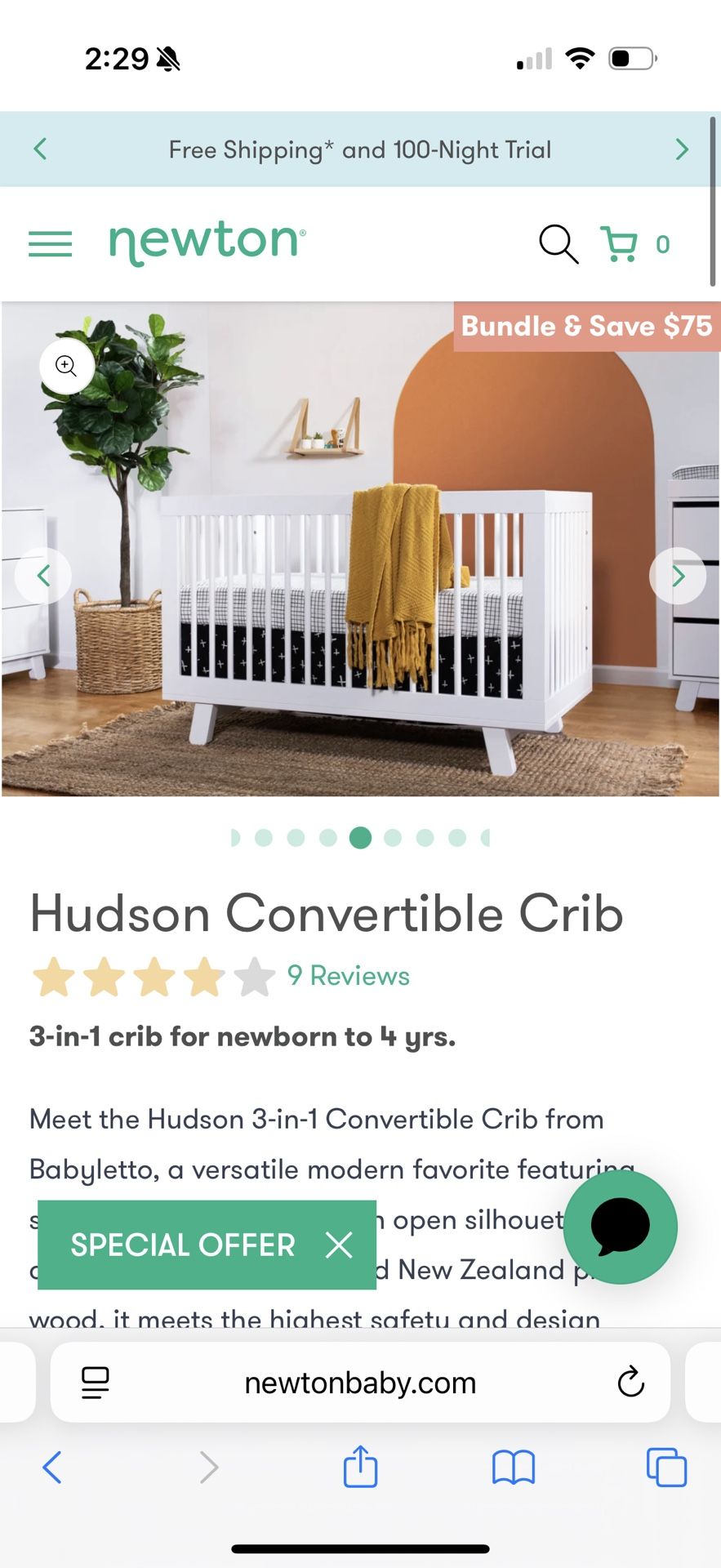 Newton Crib - White