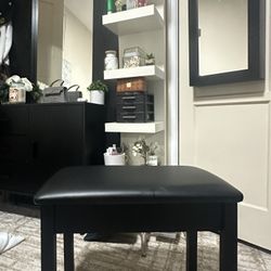 Black Stool With Storage Or Small Seat