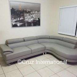 New Gray Sectional Sofa Couch 