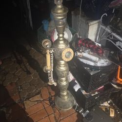 Bras  four and a half feet tall Phone lamp