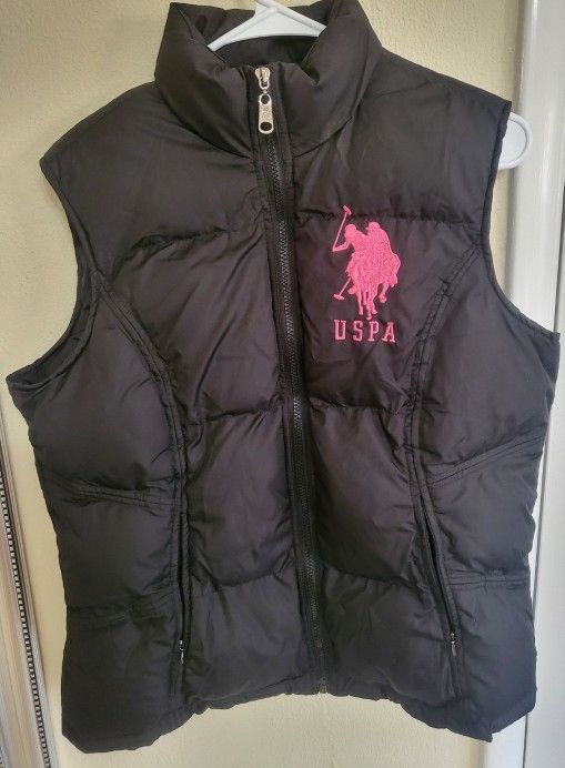Polo Vest jacket black Pink size L Mint New condition 