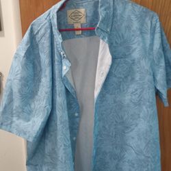 A blue Hawaiian shirt