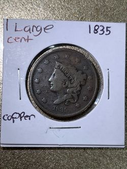 1835 US Large Cent Copper Coin
