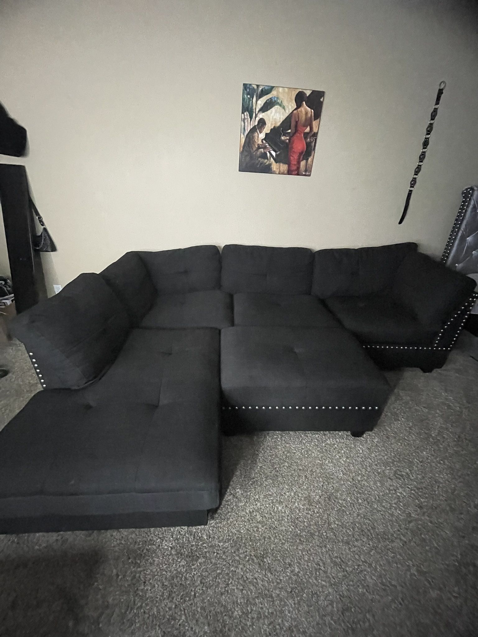 black sectional couch