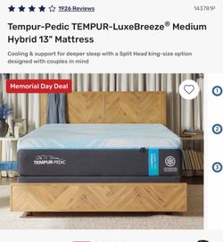 Tempur-Pedic TEMPUR-LuxeBreeze® Medium Hybrid 13" Mattress