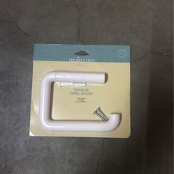 Main Stays Decor Tissue Or Towel Holder, White 
