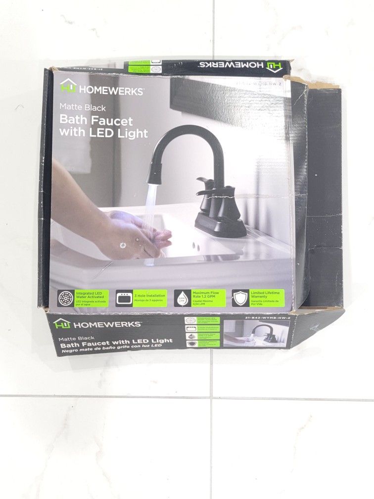 Homewerks 4 Inch Bath Faucet Matte Black
