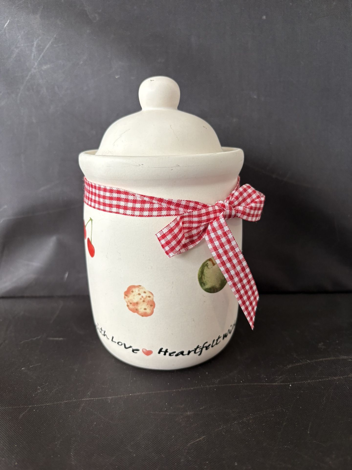 "Heartfelt Wishes" ceramic storage crock