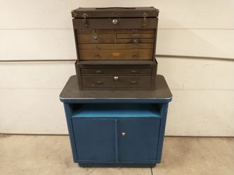 Machinist Toolbox with storage cabinet Dunlap & Kennedy