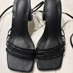 Black heeled Sandals Size 7