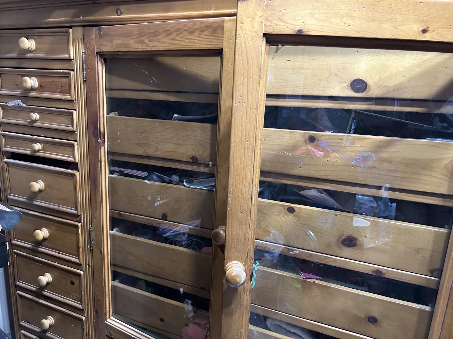  Organizer Wood Craft Or Sewing Shelf Enclose Case