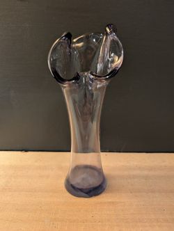 Vintage Light Purple Folded Edge Bud Vase 