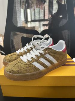 Adidas x Gucci Gazelle Sneaker Tan Monogram Wom 