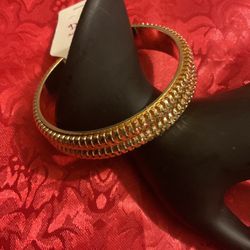 Gold Double Band Bangle Bracelet 
