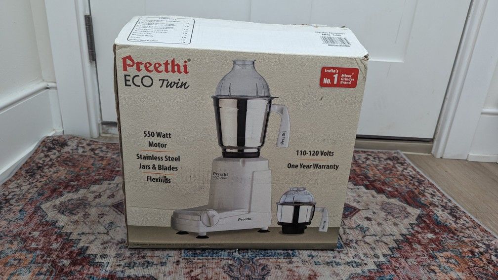 Preethi Eco Twin Jar Mixer Grinder 550 Watt