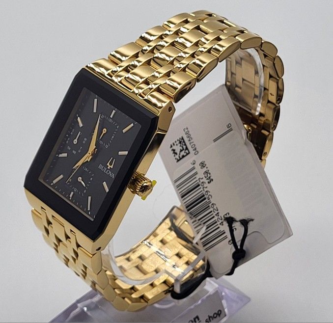 Bulova Quadra Gold-Tone Stainless Steel Quartz Men's Watch - 97C113