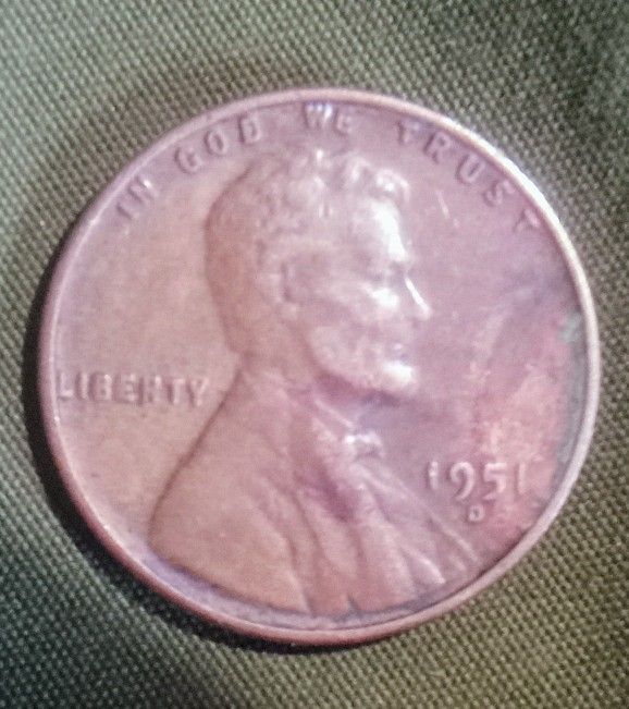 1951d Lincoln Memorial penny